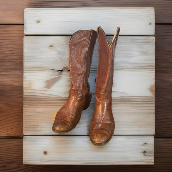 Full Leather Stewart Boot Co Rustic Brown Men’s 9EE Cowboy Ranch Hand Made Boot - Picture 5 of 16